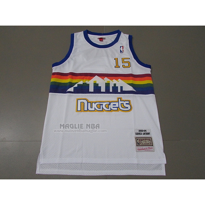 Maglia
 Carmelo Anthony NO 15 Denver Nuggets Mitchell & Ness 2003-04 Bianco
